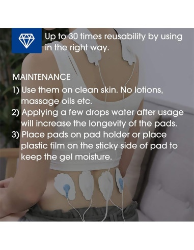 Parches Electrodos TENS NURSAL 20 Piezas Reutilizables 3.5mm