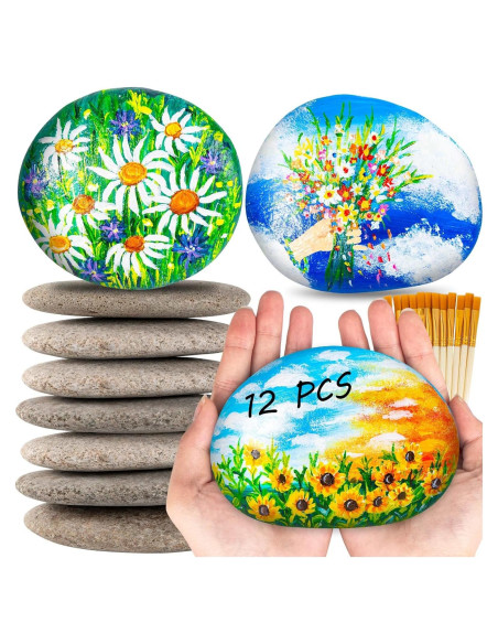 Piedras Grandes para Pintar WhistenFla 10-12.7 cm con Pinceles