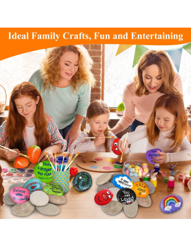 Piedras Grandes para Pintar WhistenFla 10-12.7 cm con Pinceles