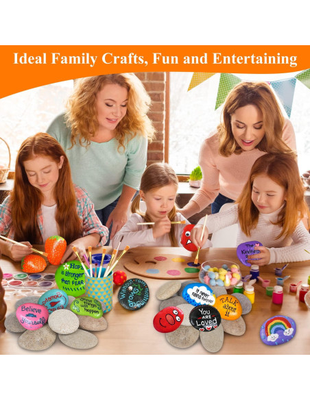 Piedras Grandes para Pintar WhistenFla 10-12.7 cm con Pinceles