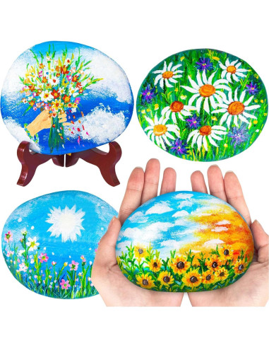 Piedras Grandes para Pintar WhistenFla 10-12.7 cm con Pinceles