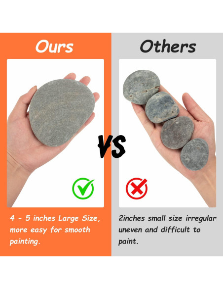 Piedras Grandes para Pintar WhistenFla 10-12.7 cm con Pinceles