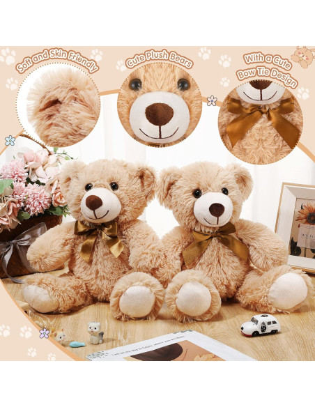 Osos de Peluche Suaves HyDren 9 Pcs 35.56 cm Marrón Claro