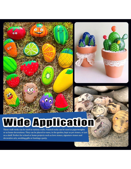 Kit de Pintura de Rocas Glarks 34Pcs - 15 Rocas Planas 5-7cm Kit de Pintura de Rocas Glarks 34Pcs - 15 Rocas Planas 5-7cm