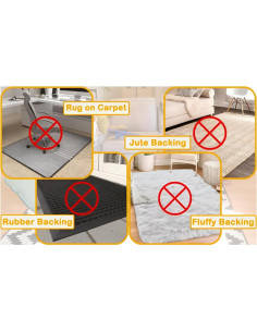 Paquete de 16 sujetadores antideslizantes Prosperitas para alfombras 2