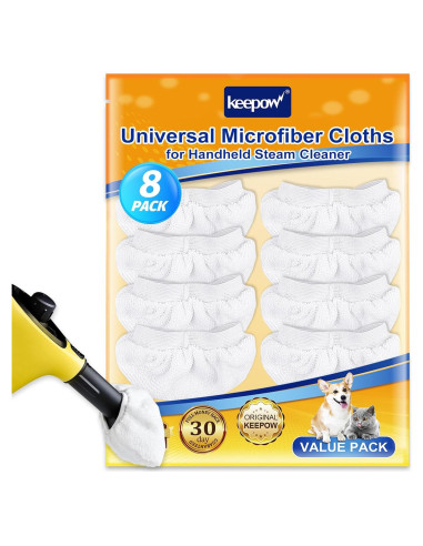 Paños de Microfibra KEEPOW para Limpiadores de Vapor - 8 Unidades
