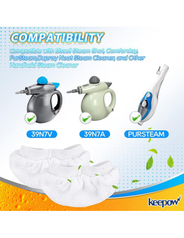 Paños de Microfibra KEEPOW para Limpiadores de Vapor - 8 Unidades