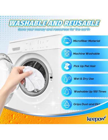 Paños de Microfibra KEEPOW para Limpiadores de Vapor - 8 Unidades