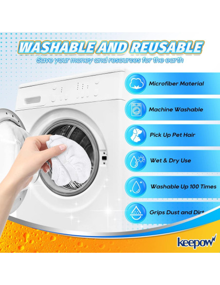 Paños de Microfibra KEEPOW para Limpiadores de Vapor - 8 Unidades