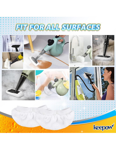 Paños de Microfibra KEEPOW para Limpiadores de Vapor - 8 Unidades
