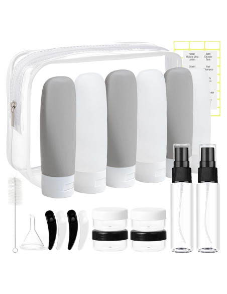 Juego de Botellas de Viaje 20 Piezas Dewsensi Aprobadas TSA