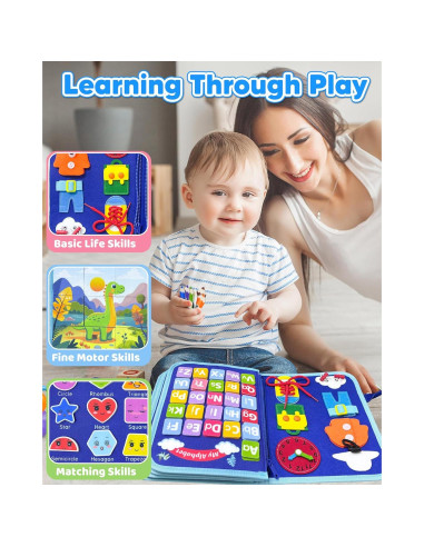 Libro Ocupado Montessori Walenty Azul 24 Actividades 388g