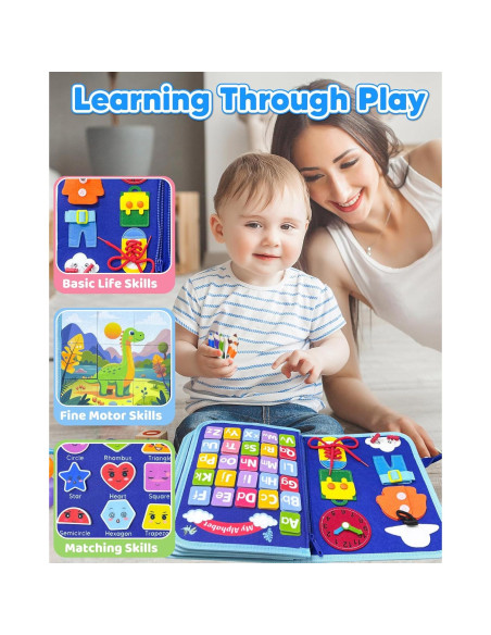 Libro Ocupado Montessori Walenty Azul 24 Actividades 388g