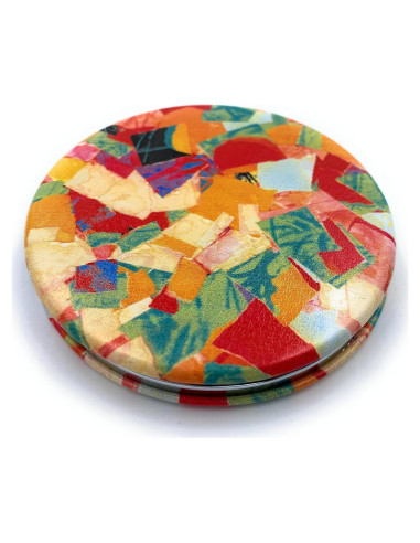 Espejo Compacto Plegable Aeisage 6.6 cm Doble Cara Floral