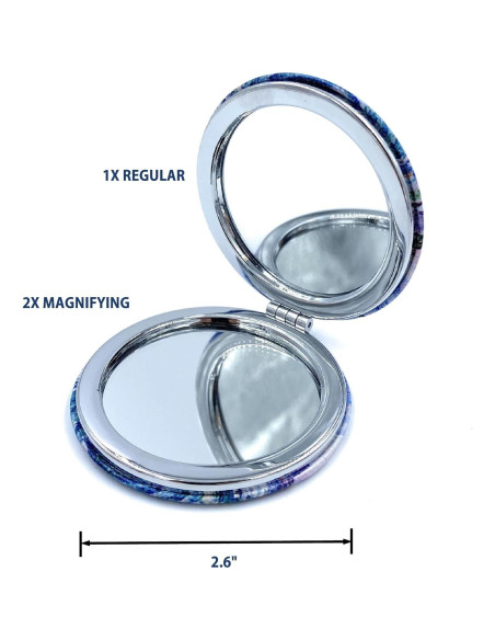 Espejo Compacto Plegable Aeisage 6.6 cm Doble Cara Floral