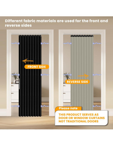 Cortina Magnética AJAZZ 100% Opaca 107x198 cm Negra