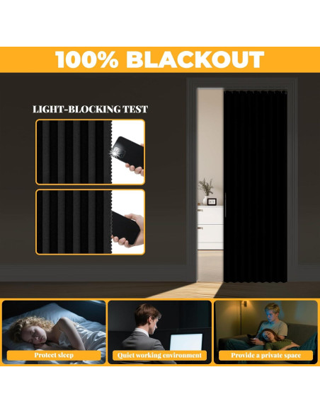 Cortina Magnética AJAZZ 100% Opaca 107x198 cm Negra