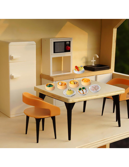 155 Piezas Mini Comida y Bebidas Juguete Accesorios Resina