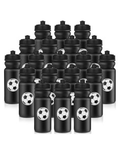Botellas de Agua Squeeze Nitial 20 Unidades 591 ml Fútbol Negro