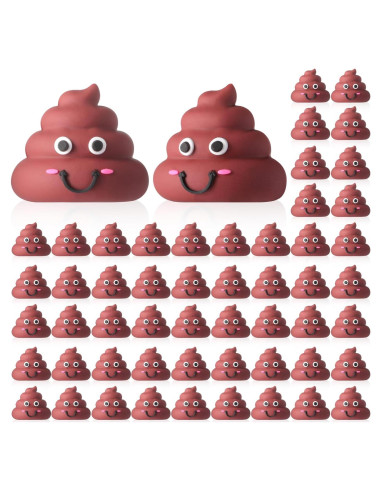 25 Mini Figuras de Caca de Goma para Fiestas y Bromas