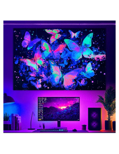 Paquete de 8 Paneles Acústicos Tutmyrea Luz Negra 121.92x81.28 cm