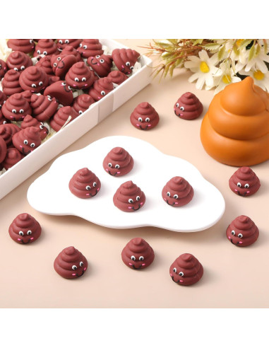 25 Mini Figuras de Caca de Goma para Fiestas y Bromas