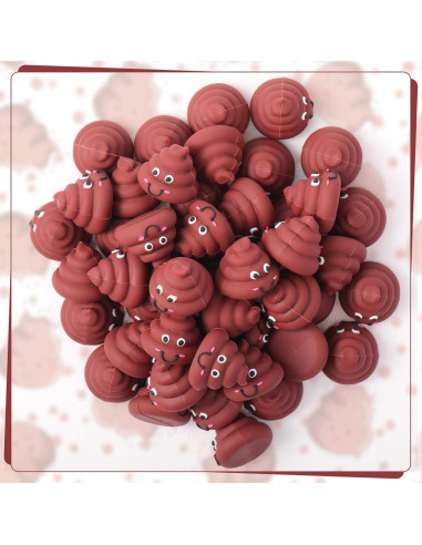 25 Mini Figuras de Caca de Goma para Fiestas y Bromas