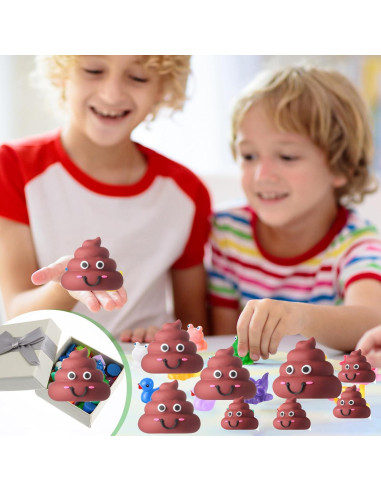 25 Mini Figuras de Caca de Goma para Fiestas y Bromas
