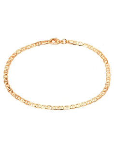 Pulsera de Tobillo Barzel de Eslabones Planos 18K para Mujeres