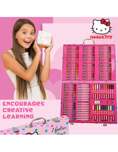 Set de Dibujo Hello Kitty 137 Piezas para Niños 4-12 Años