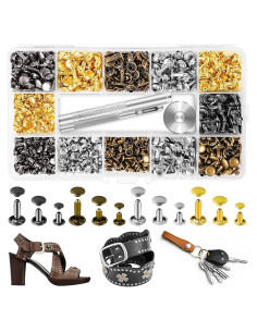 Kit de Remaches de Cuero JETMORE 420 Piezas 4 Colores 3 Tamaños