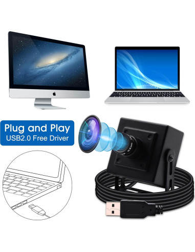 Cámara USB 4K IEights con lente gran angular 3.6mm