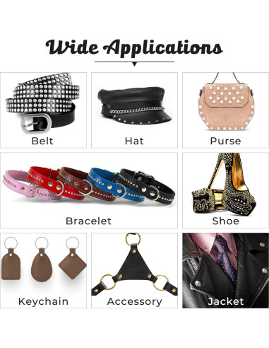 Kit de Remaches de Cuero JETMORE 420 Piezas 4 Colores 3 Tamaños