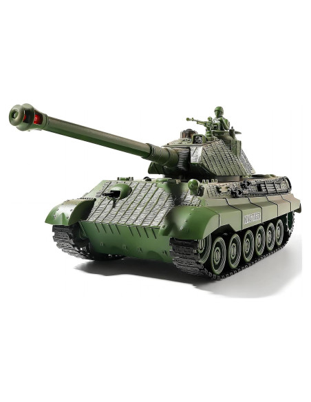 Tanque RC King Tiger Alemán 1:28 Control Remoto con Soldados