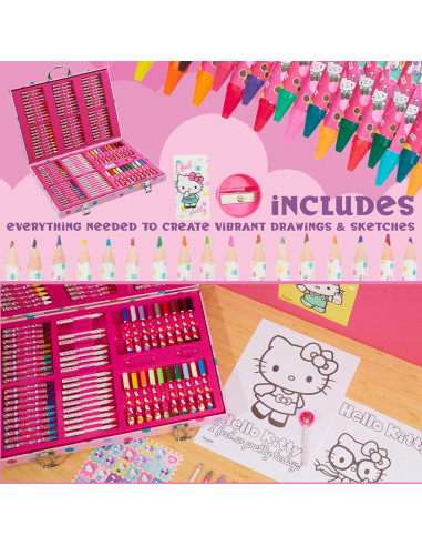 Set de Dibujo Hello Kitty 137 Piezas para Niños 4-12 Años