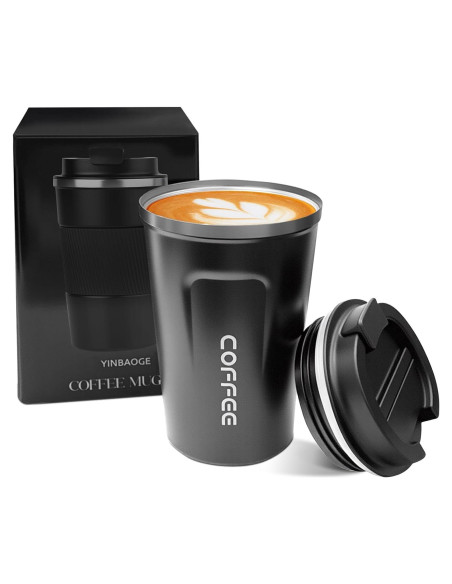 Taza de Café de Viaje YINBAOGE 380ml Aislada Antiderrames