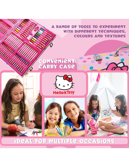 Set de Dibujo Hello Kitty 137 Piezas para Niños 4-12 Años
