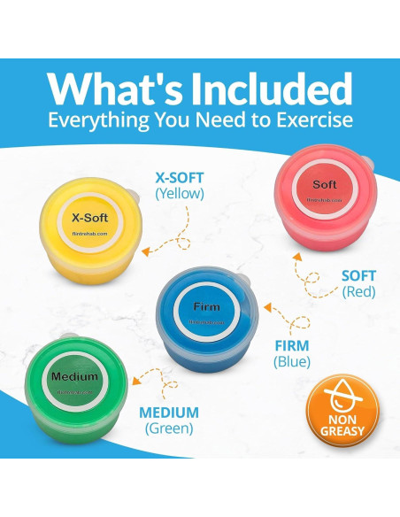 Masilla Terapéutica FlintRehab para Mano - 4 Paquetes de 85g