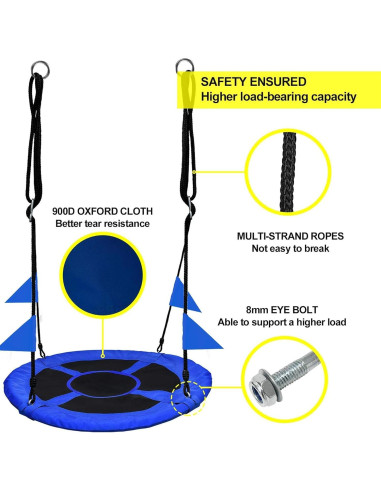 Columpio de Árbol PACEARTH 40" Multicolor 400 kg Resistente