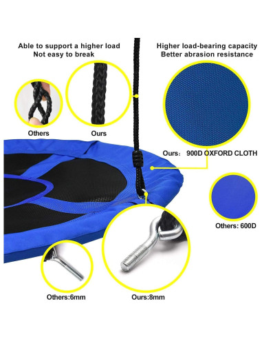 Columpio de Árbol PACEARTH 40" Multicolor 400 kg Resistente