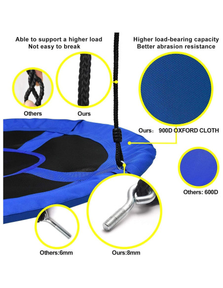 Columpio de Árbol PACEARTH 40" Multicolor 400 kg Resistente