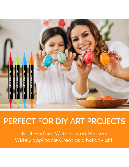 Kit de 120 Marcadores Acrílicos Pagather - Punta Doble, Multicolor