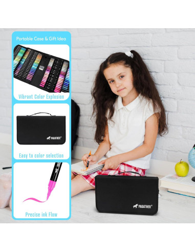 Kit de 120 Marcadores Acrílicos Pagather - Punta Doble, Multicolor