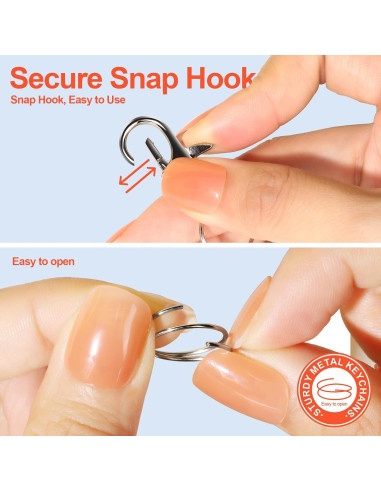 Kit de Llaveros LEOBRO 60pcs Ganchos y Anillos de Llave Plata