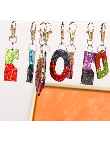 Kit de Llaveros LEOBRO 60pcs Ganchos y Anillos de Llave Plata