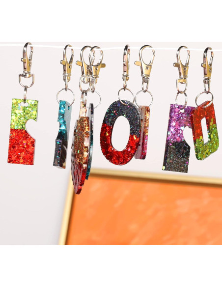 Kit de Llaveros LEOBRO 60pcs Ganchos y Anillos de Llave Plata