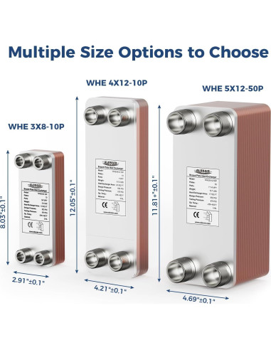 Intercambiador de Calor de Placas ALORAIR WHE4X12-10P Acero Inoxidable