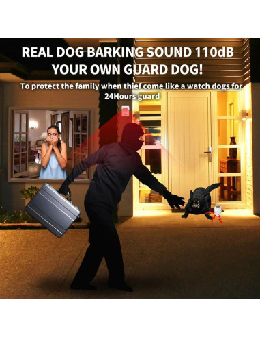 Alarma de Movimiento Ranxinyuan con Ladrido de Perro y Control Remoto