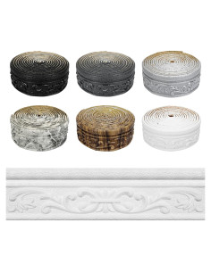 Frontera de Papel Tapiz Autoadhesiva Orgthin 180x8cm 3D Blanco