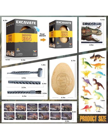 Kit de Excavación de Huevo de Dinosaurio Jumbo Woumserta - 12 Modelos Kit de Excavación de Huevo de Dinosaurio Jumbo Woumserta - 12 Modelos
